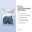 CUENTAS CUBOS,LETRAS NEGRO 6MM,300UD - características principales