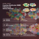 CUENTAS MULTICOLOR 9MM 4 BOLSAS DE 400UD.1600UD  - resumen de atributos