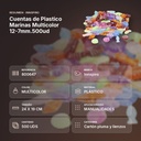 CUENTAS DE PLASTICO MARINAS MULTICOLOR 12-7MM.500UD  - resumen de atributos