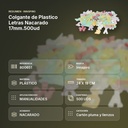 COLGANTE DE PLASTICO LETRAS NACARADO 17MM.500UD - resumen de atributos