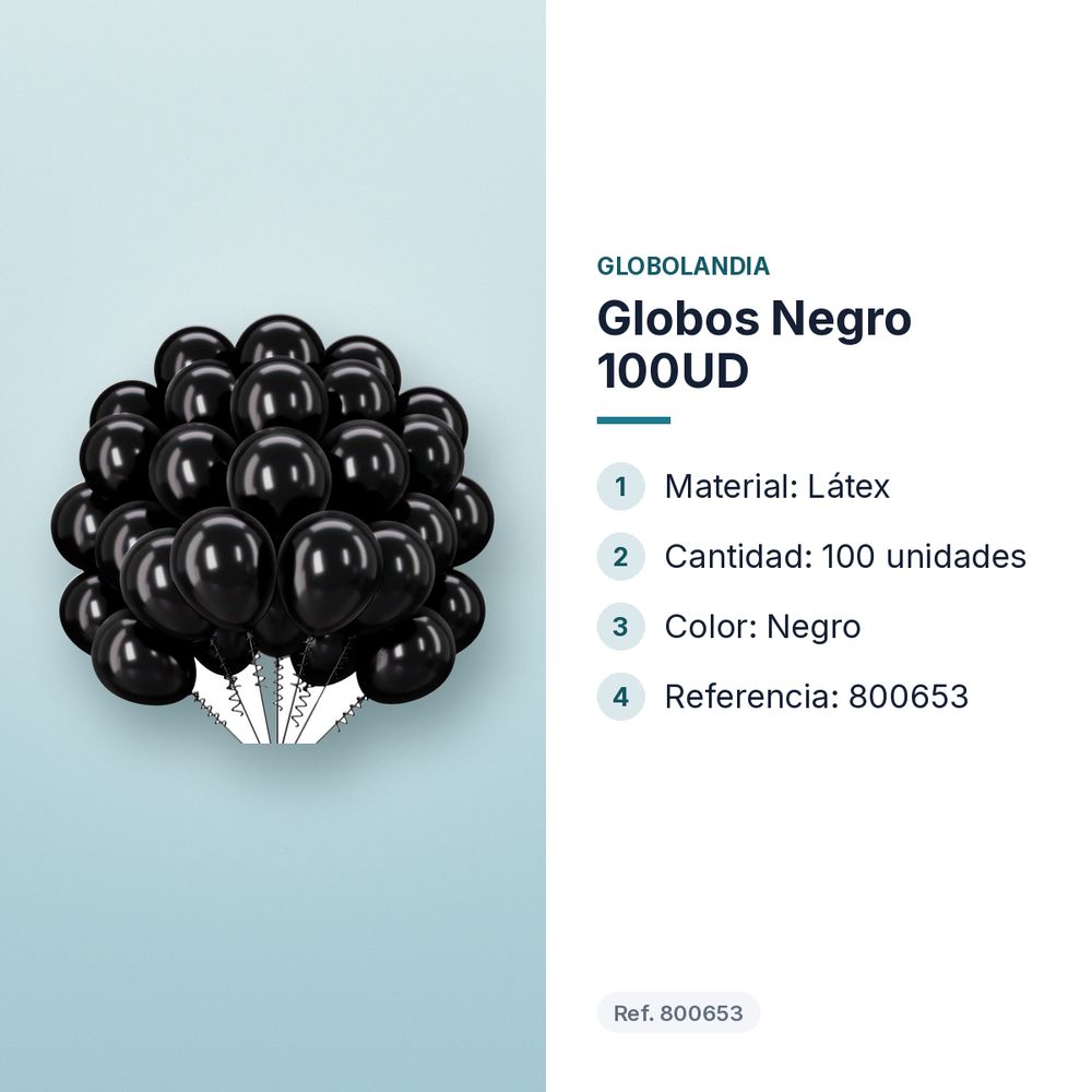 GLOBOS NEGRO 100UD - características principales