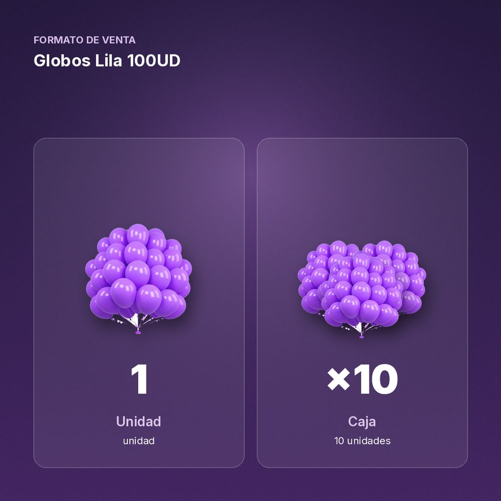 GLOBOS LILA 100UD  - formato de venta: caja de 10