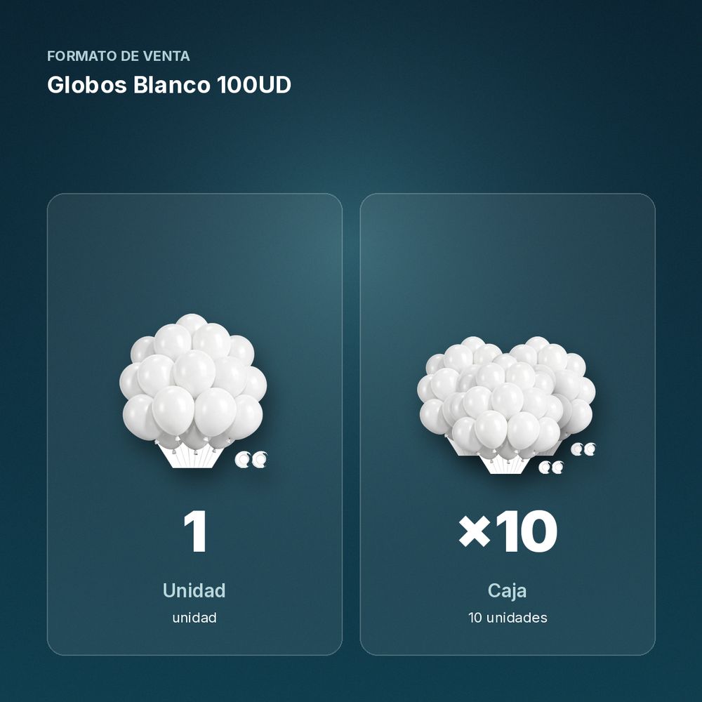 GLOBOS BLANCO 100UD    - formato de venta: caja de 10