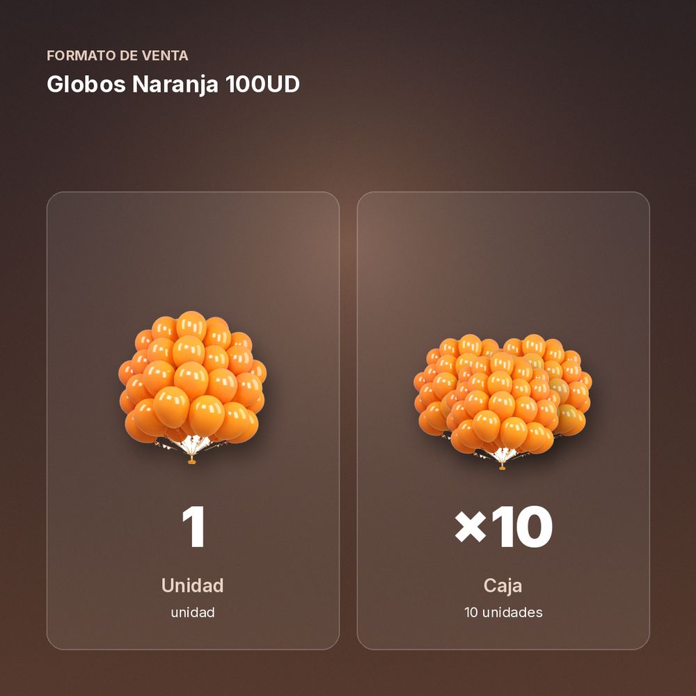 GLOBOS NARANJA 100UD    - formato de venta: caja de 10