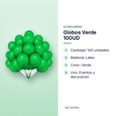 GLOBOS VERDE 100UD    - características principales