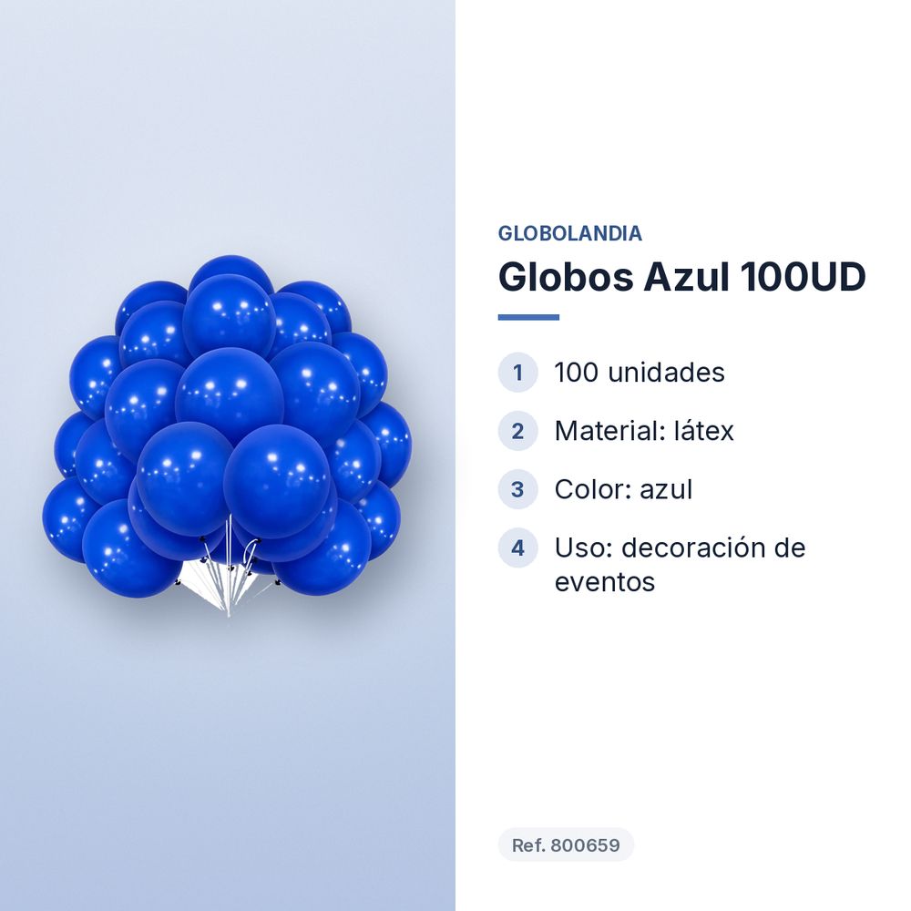 GLOBOS AZUL 100UD   - características principales