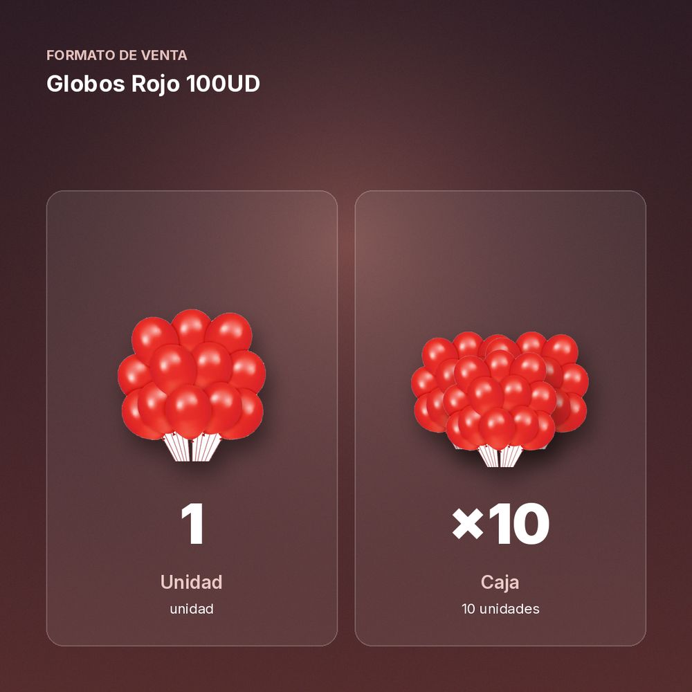 GLOBOS ROJO 100UD  - formato de venta: caja de 10