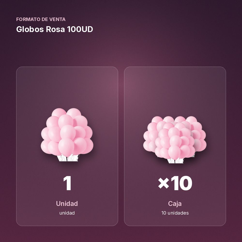 GLOBOS ROSA 100UD  - formato de venta: caja de 10