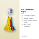 SET 4 RASTRILLOS SUPER - características principales