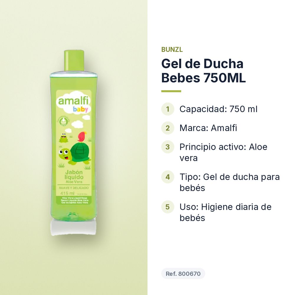 GEL DE DUCHA BEBES 750ML - características principales