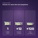 ESPONJA CON JABON ALOE VERA (BEGOBAÑO) - formato de venta: paquete de 12, caja de 120