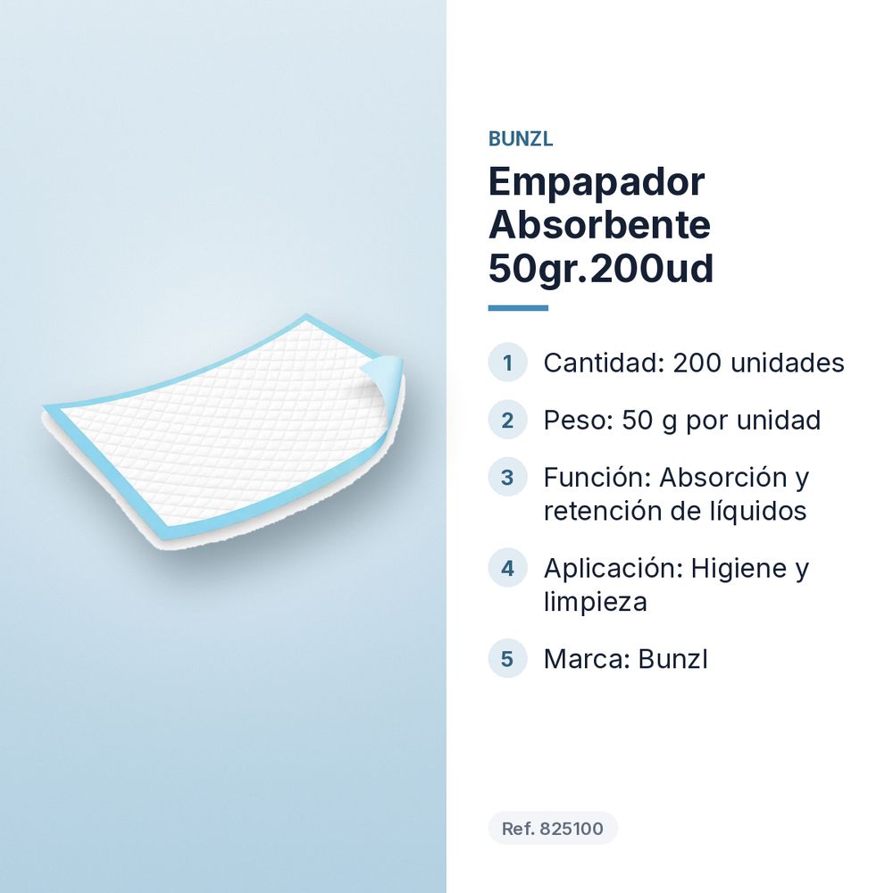 EMPAPADOR ABSORBENTE 50GR.200UD - características principales