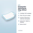 EMPAPADOR ABSORBENTE 50GR.200UD - características principales