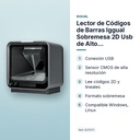 LECTOR DE CÓDIGOS DE BARRAS IGGUAL SOBREMESA 2D USB DE ALTO RENDIMIENTO - características principales