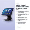 IGGUAL TPV AIO 15,6" 16:9 I5 8350U 8+256GB W11PRO - características principales