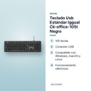 TECLADO USB ESTÁNDAR IGGUAL CK-OFFICE-105T NEGRO - características principales