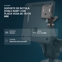 SOPORTE DE ROTULA DOBLE RAM® CON PLACA VESA DE 75x75 MM - resumen de atributos