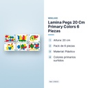 LAMINA PEGS 20 CM PRIMARY COLORS 6 PIEZAS - características principales