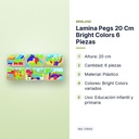 LAMINA PEGS 20 CM BRIGHT COLORS 6 PIEZAS - características principales