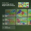 LAMINA PEGS 20 CM BRIGHT COLORS 6 PIEZAS - resumen de atributos