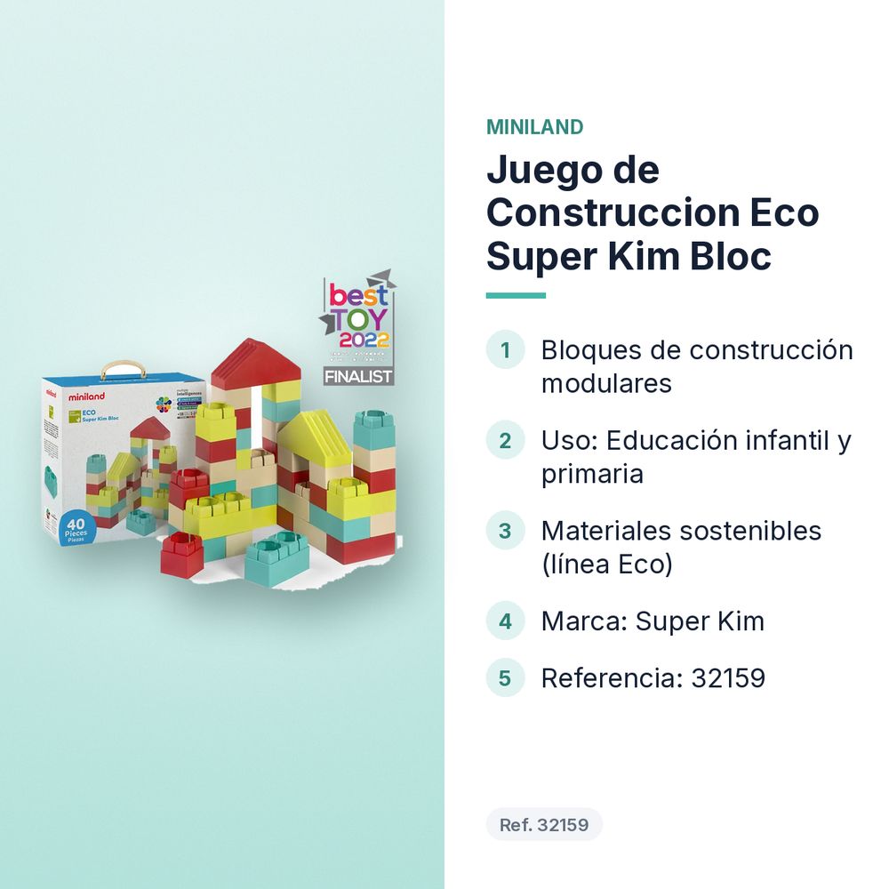JUEGO DE CONSTRUCCION ECO SUPER KIM BLOC - características principales