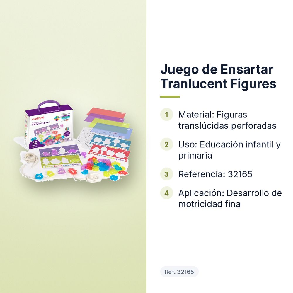 JUEGO DE ENSARTAR TRANLUCENT FIGURES - características principales
