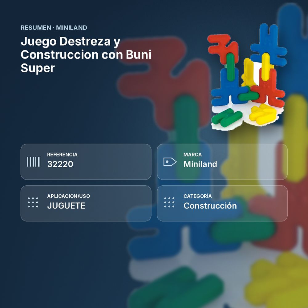 JUEGO DESTREZA Y CONSTRUCCION CON BUNI SUPER - resumen de atributos