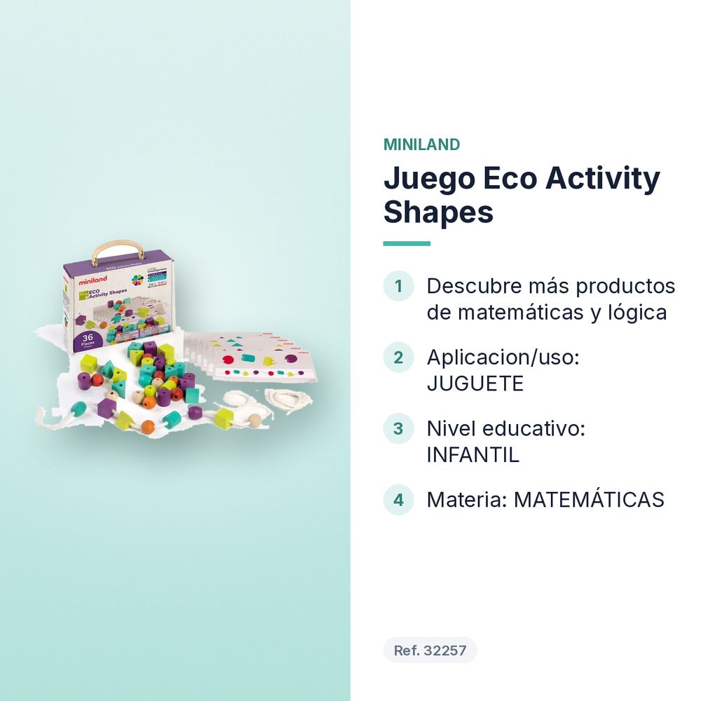 JUEGO ECO ACTIVITY SHAPES - características principales