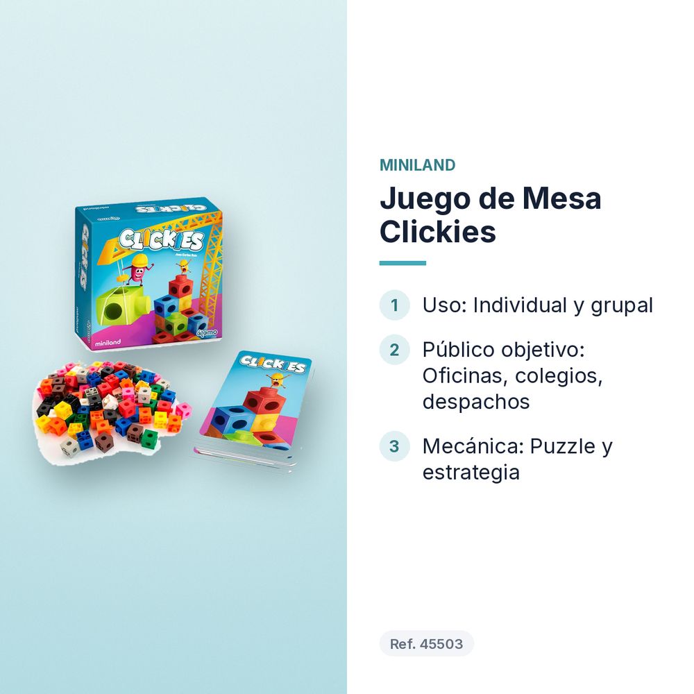 JUEGO DE MESA CLICKIES - características principales