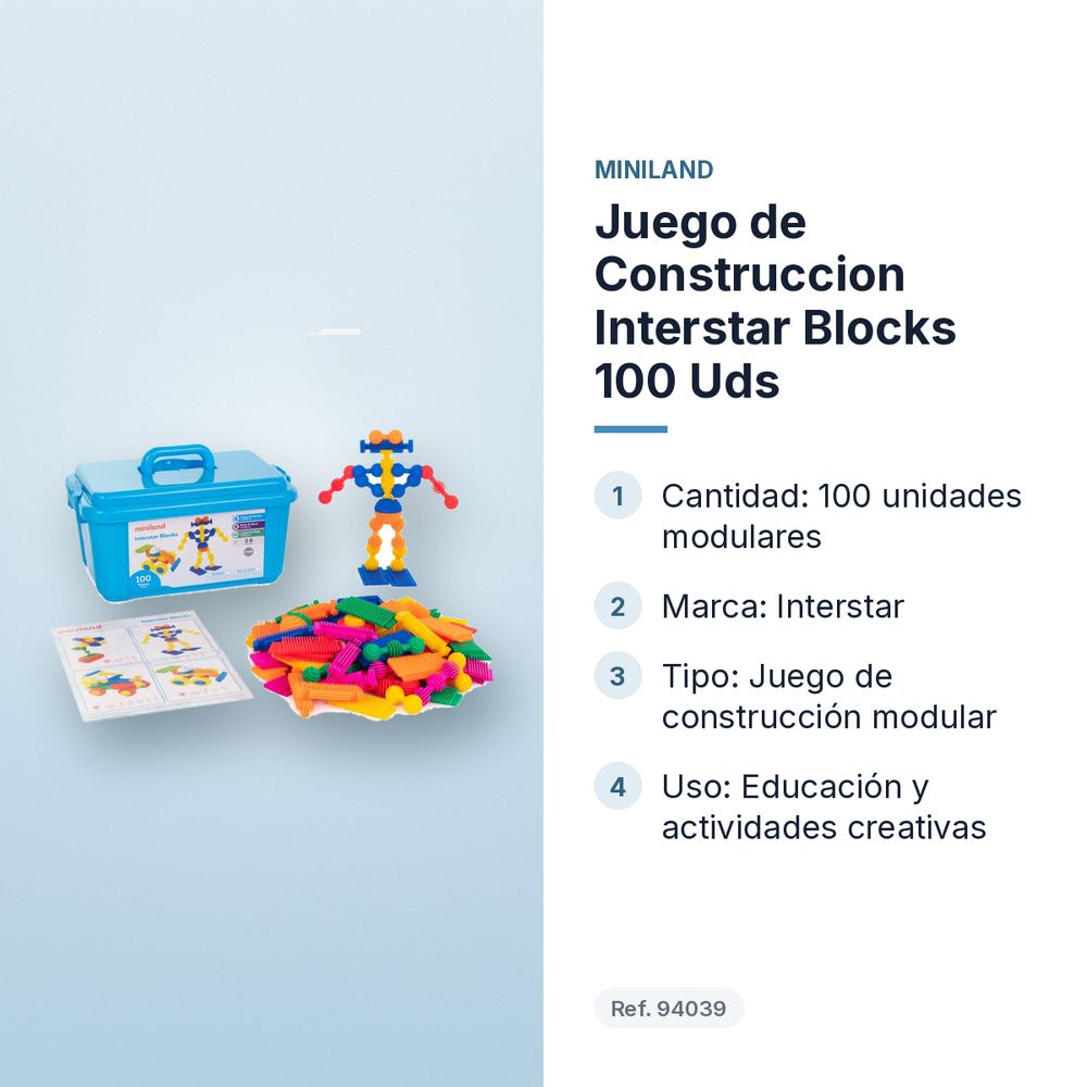 JUEGO DE CONSTRUCCION INTERSTAR BLOCKS 100 UDS - características principales