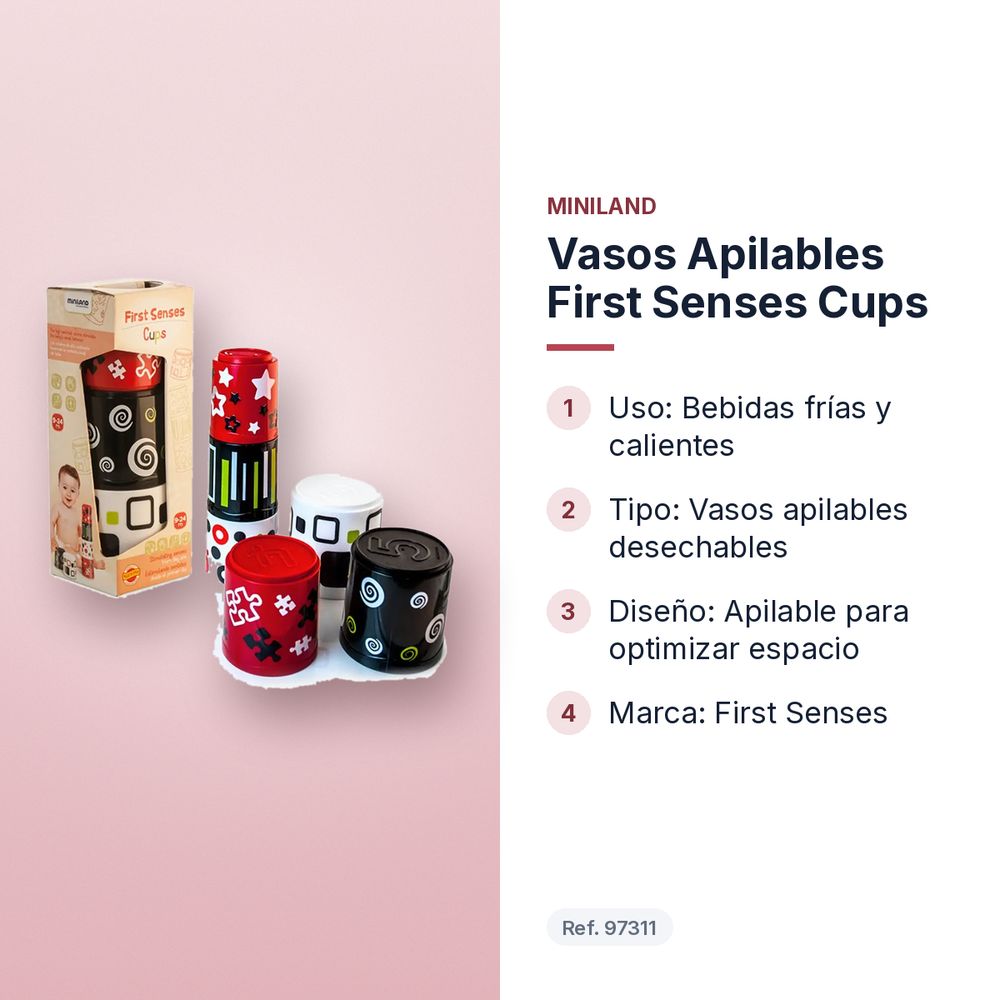 VASOS APILABLES FIRST SENSES CUPS - características principales