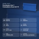 PORTATODO LISO 1 CREMALLERA AZUL 22X11 - resumen de atributos