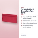 PORTATODO LISO 1 CREMALLERA ROJO 22X11  - características principales