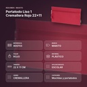 PORTATODO LISO 1 CREMALLERA ROJO 22X11  - resumen de atributos