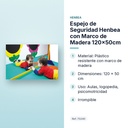ESPEJO DE SEGURIDAD HENBEA CON MARCO DE MADERA 120X50CM - características principales