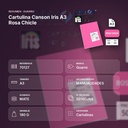 CARTULINA CANSON IRIS A3 ROSA CHICLE - resumen de atributos