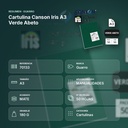 CARTULINA CANSON IRIS A3 VERDE ABETO - resumen de atributos