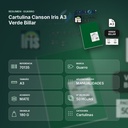 CARTULINA CANSON IRIS A3 VERDE BILLAR - resumen de atributos