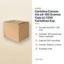 CARTULINA CANSON IRIS A4-185 GRAMOS CAJA (C) 1200 CARTULINAS EXP.     - características principales