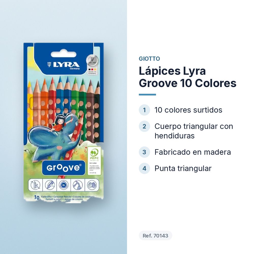 LÁPICES LYRA GROOVE 10 COLORES - características principales