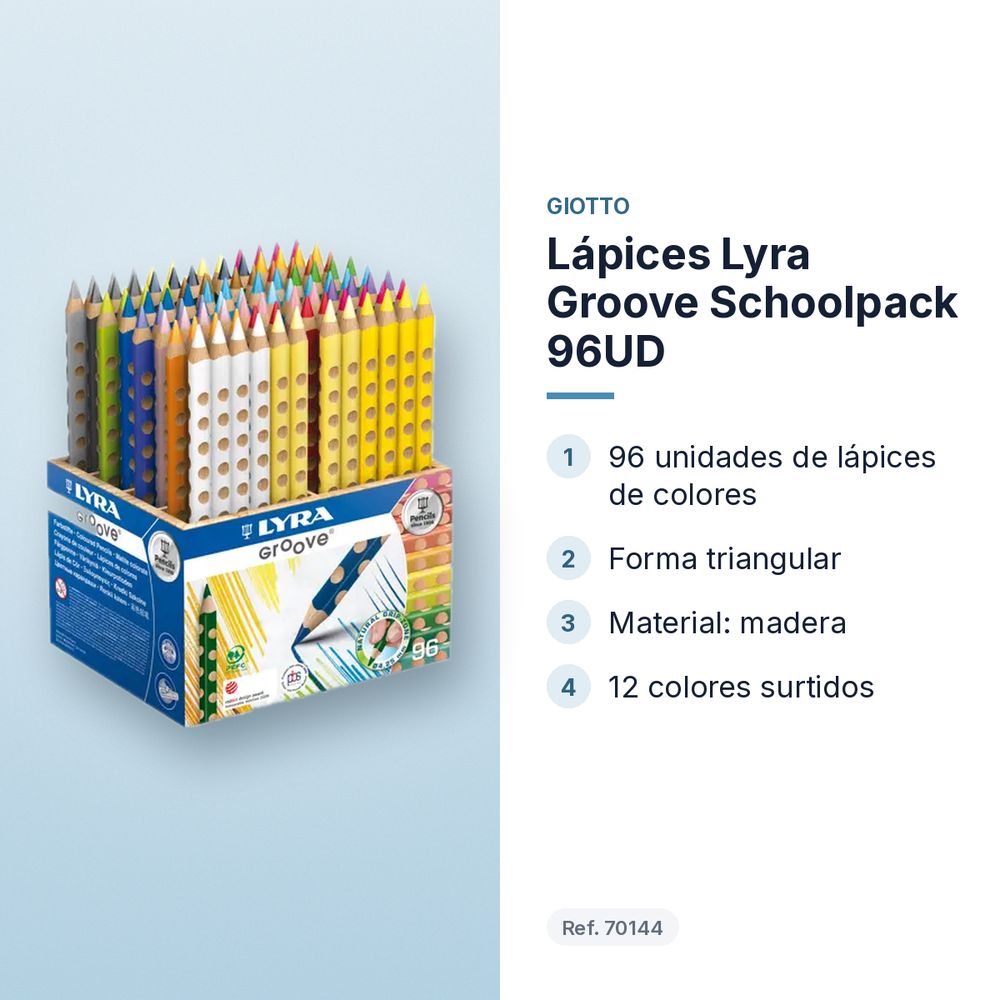 LÁPICES LYRA GROOVE SCHOOLPACK 96UD - características principales