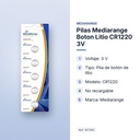 PILAS MEDIARANGE BOTON LITIO CR1220 3V - características principales