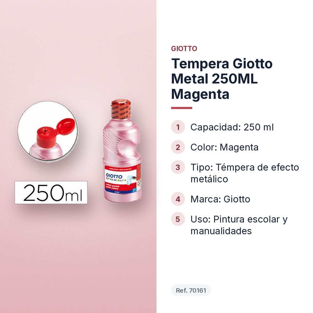 TEMPERA GIOTTO METAL 250ML MAGENTA - características principales