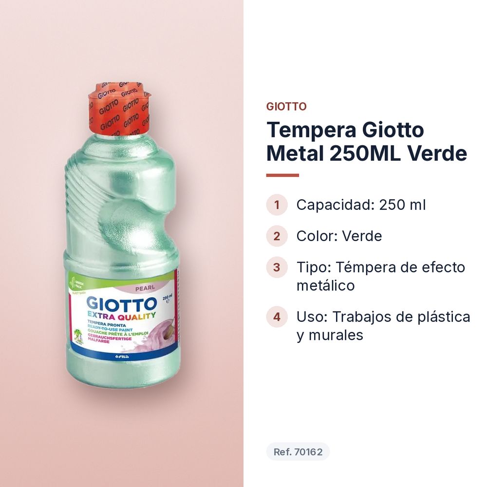 TEMPERA GIOTTO METAL 250ML VERDE - características principales