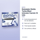 ROTULADOR GIOTTO TURBO MAXI UNICOLOR CARMIN 12 UDS  - características principales