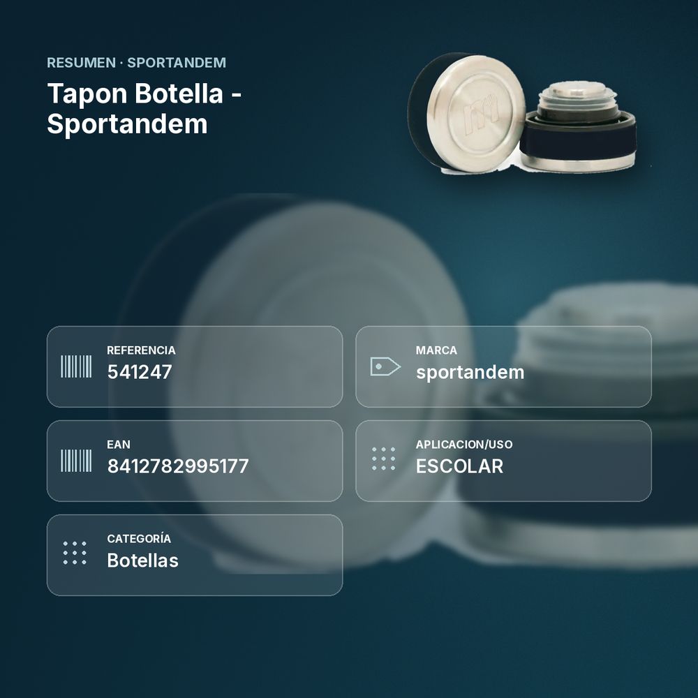 TAPON BOTELLA - SPORTANDEM - resumen de atributos