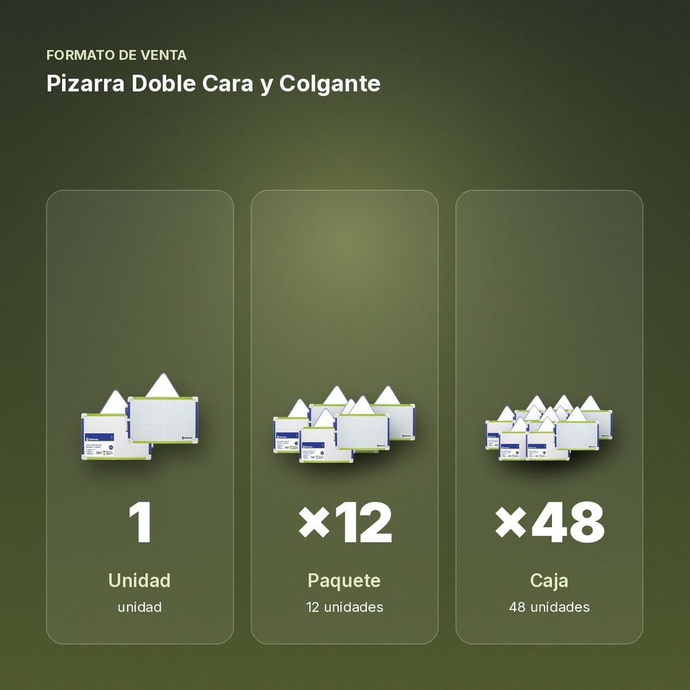 PIZARRA DOBLE CARA Y COLGANTE - formato de venta: paquete de 12, caja de 48