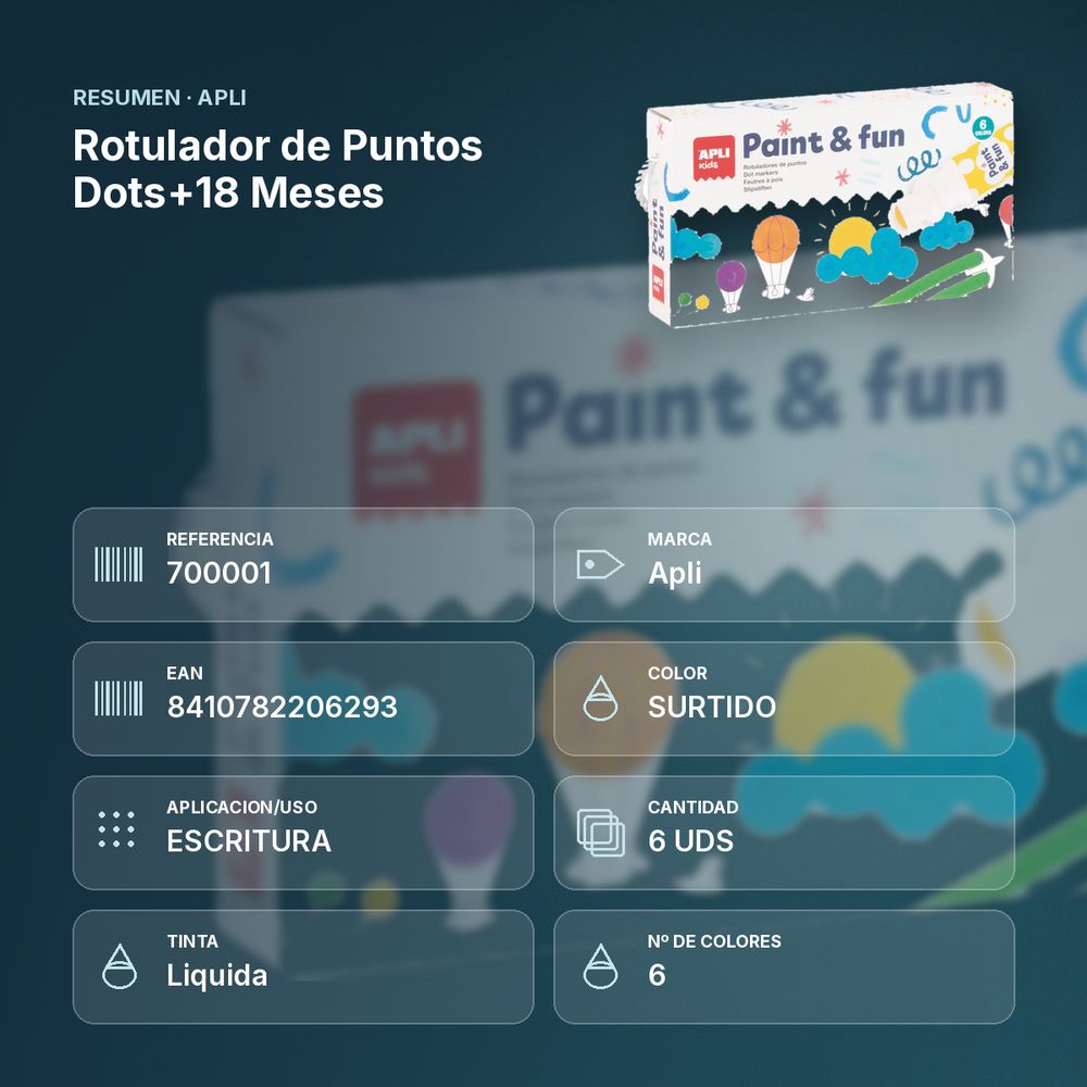 ROTULADOR  DE PUNTOS DOTS+18 MESES  - resumen de atributos