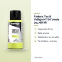 PINTURA TEXTIL VALLEJO Nº 54 VERDE LUZ 60 ML - características principales