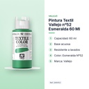 PINTURA TEXTIL VALLEJO Nº52 ESMERALDA 60 ML   - características principales